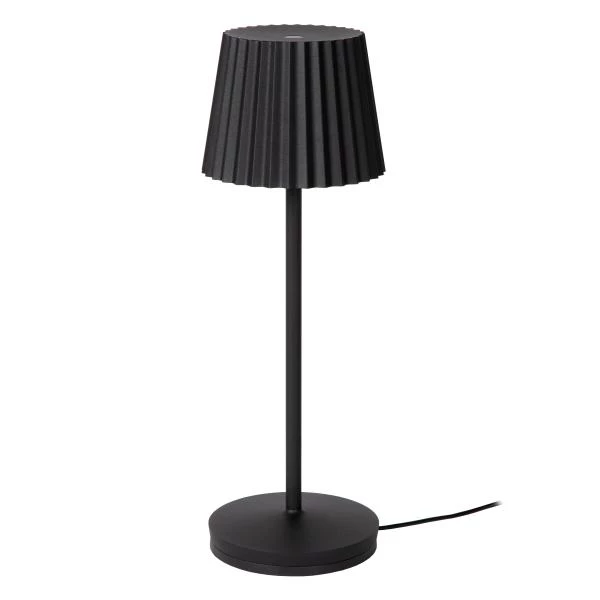 Lucide JUSTINE - Rechargeable Table lamp Indoor/Outdoor - Battery pack - LED Dim. - 1x2W 2700K - IP54 - With wireless charging pad - Black - detail 1